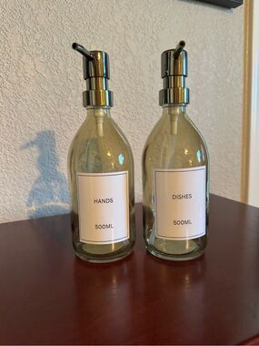 Pd Home Glass Hand and Dish Soap Dispensers